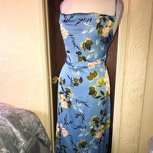misguided long floral blue dress